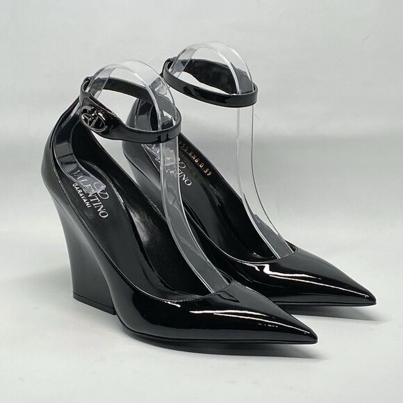 Valentino Garavani V Logo 105 Lockette Wedge Pump size 39 - Picture 5 of 16